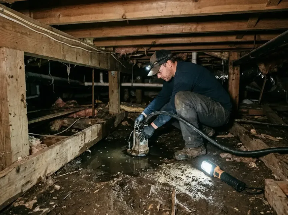 Submersible Pump — Crawl Space — Submersible Pump, Discharge Hose, Headlamp, Crawl Space, Emergency Water Extraction & Dryin…