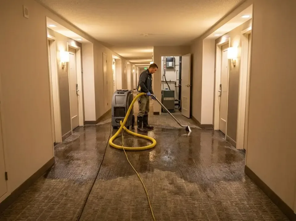 Water Extraction Machine — Water Damage Restoration — Water Extraction Machine, Technician, Vacuum Wand, Water Damage Restor…