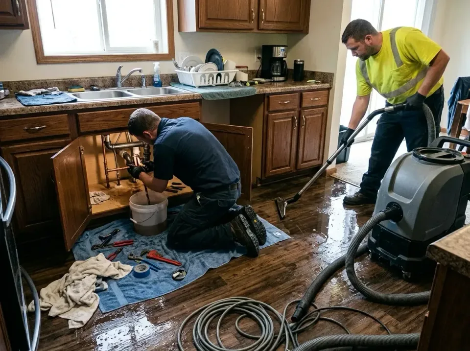 Water Extractor Vacuum — Residential Kitchen — Water Extractor Vacuum, Vacuum Hose, Pipe Wrench, Residential Kitchen, Emerge…